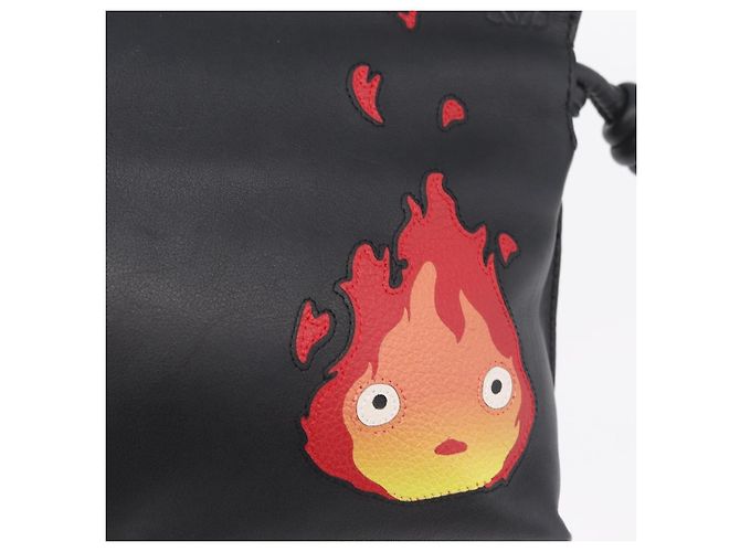 LOEWE Studio Ghibli Flamenco Mini Calcifer Howl's Leather Auth 167763SM Nero D'oro - vista 21
