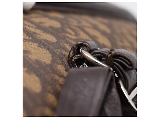 Bolso de mano Christian Dior Trotter Canvas Romantic PVC Brown Silver Auth ep16550V Castaño Plata - vista 10