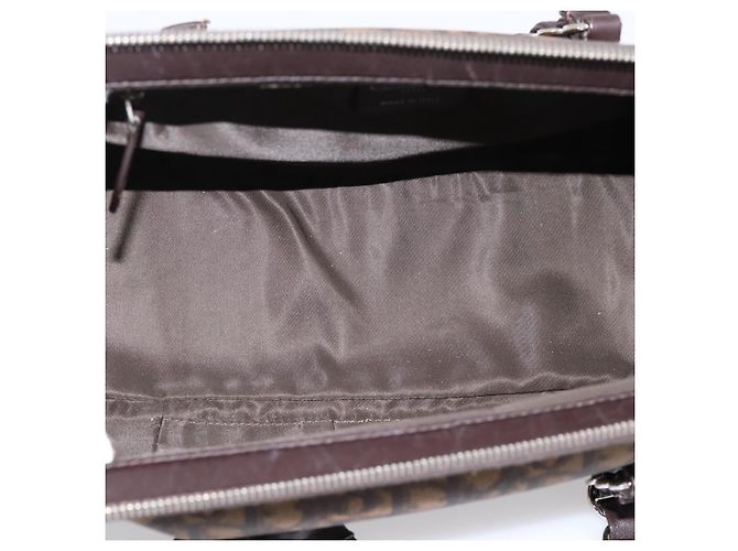 Bolso de mano Christian Dior Trotter Canvas Romantic PVC Brown Silver Auth ep16550V Castaño Plata - vista 11