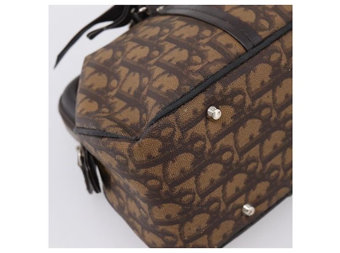 Bolso de mano Christian Dior Trotter Canvas Romantic PVC Brown Silver Auth ep16550V Castaño Plata - vista 14