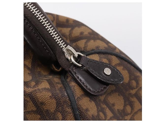 Bolso de mano Christian Dior Trotter Canvas Romantic PVC Brown Silver Auth ep16550V Castaño Plata - vista 17