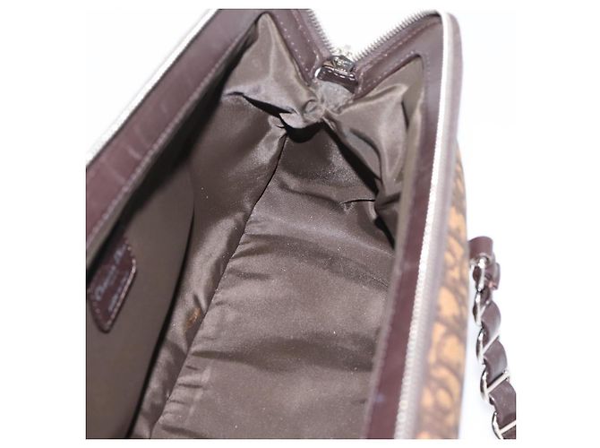 Bolso de mano Christian Dior Trotter Canvas Romantic PVC Brown Silver Auth ep16550V Castaño Plata - vista 19