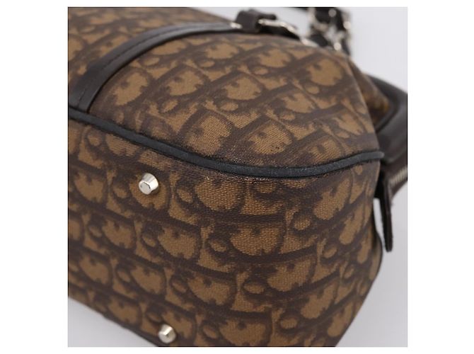 Bolso de mano Christian Dior Trotter Canvas Romantic PVC Brown Silver Auth ep16550V Castaño Plata - vista 9