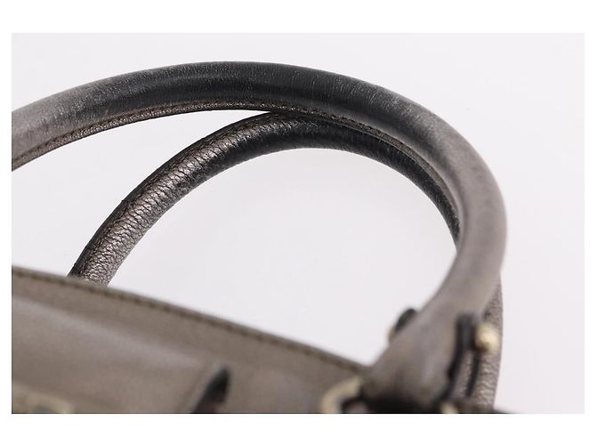Borsa Salvatore Ferragamo Gancini in pelle argento autentica 207554A - vista 10