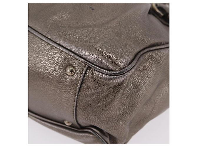 Borsa Salvatore Ferragamo Gancini in pelle argento autentica 207554A - vista 15