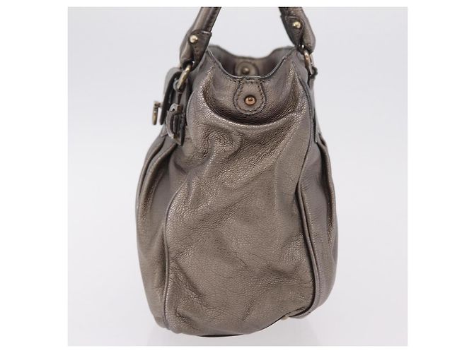 Borsa Salvatore Ferragamo Gancini in pelle argento autentica 207554A - vista 5