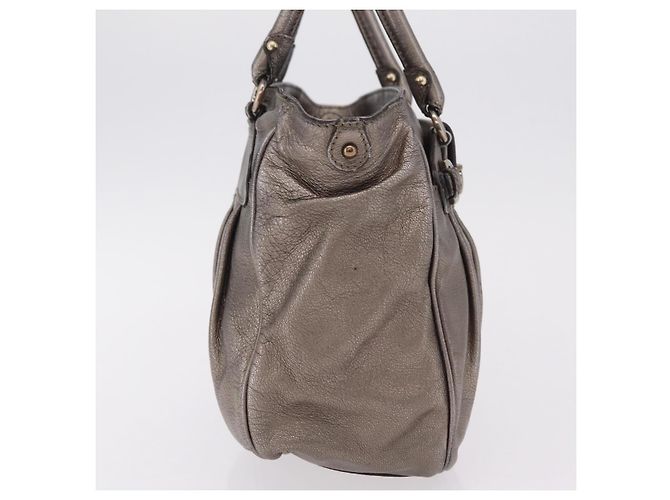 Borsa Salvatore Ferragamo Gancini in pelle argento autentica 207554A - vista 6
