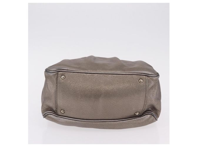 Borsa Salvatore Ferragamo Gancini in pelle argento autentica 207554A - vista 7