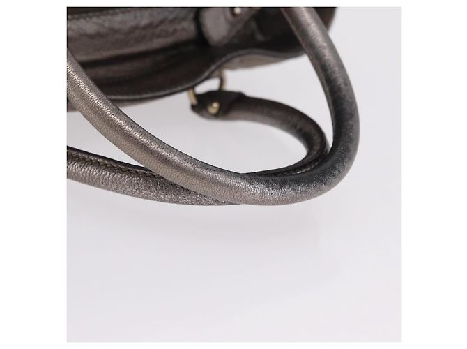 Borsa Salvatore Ferragamo Gancini in pelle argento autentica 207554A - vista 9