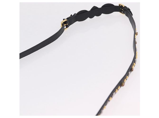 Bolsa de Ombro Miu Miu Couro Preto Ouro Auth 207615V Dourado - vista 14