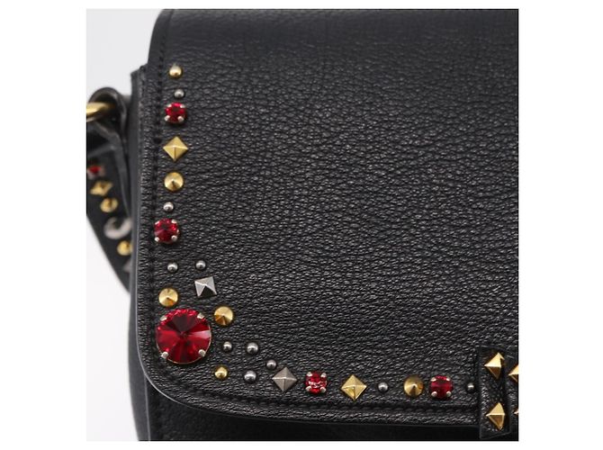 Bolsa de Ombro Miu Miu Couro Preto Ouro Auth 207615V Dourado - vista 20