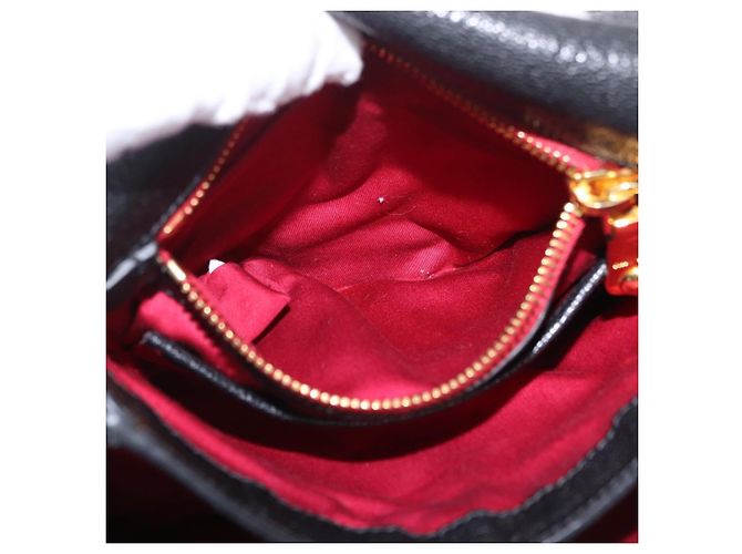 Bolsa de Ombro Miu Miu Couro Preto Ouro Auth 207615V Dourado - vista 32