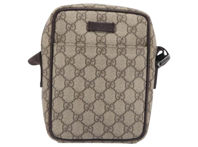 Borsa a tracolla GUCCI GG Supreme PVC Beige Silver 122754 Auth 207351A Argento - vista 13