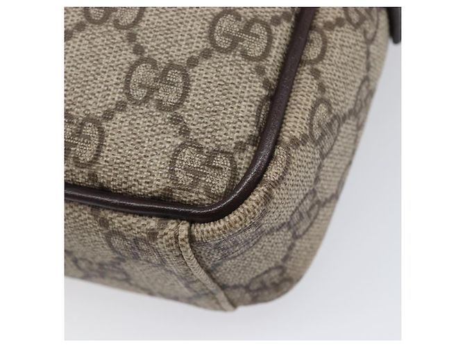 Borsa a tracolla GUCCI GG Supreme PVC Beige Silver 122754 Auth 207351A Argento - vista 17