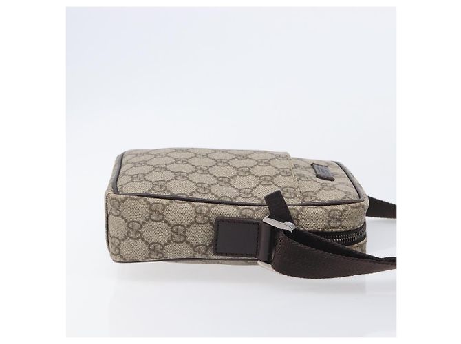 Borsa a tracolla GUCCI GG Supreme PVC Beige Silver 122754 Auth 207351A Argento - vista 3