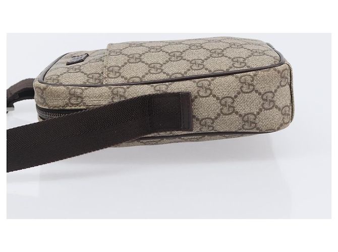 Borsa a tracolla GUCCI GG Supreme PVC Beige Silver 122754 Auth 207351A Argento - vista 4