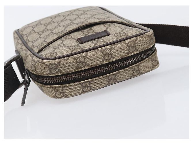 Borsa a tracolla GUCCI GG Supreme PVC Beige Silver 122754 Auth 207351A Argento - vista 6