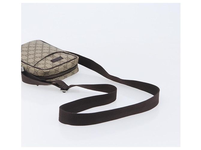 Borsa a tracolla GUCCI GG Supreme PVC Beige Silver 122754 Auth 207351A Argento - vista 7