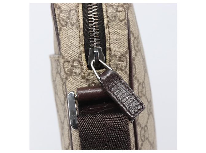 Borsa a tracolla GUCCI GG Supreme PVC Beige Silver 122754 Auth 207351A Argento - vista 9