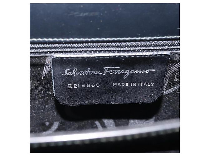Borsa Salvatore Ferragamo Vernice 2way Gray Silver Auth ka6464A Marrone Argento - vista 12