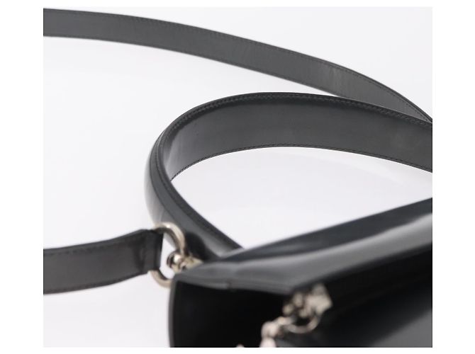 Borsa Salvatore Ferragamo Vernice 2way Gray Silver Auth ka6464A Marrone Argento - vista 14