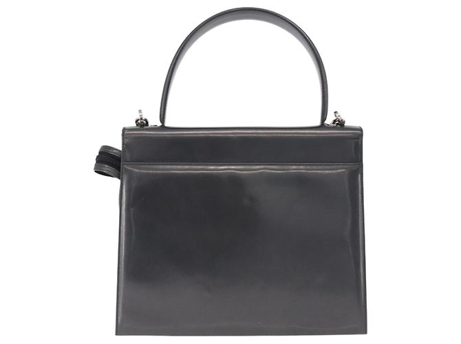 Borsa Salvatore Ferragamo Vernice 2way Gray Silver Auth ka6464A Marrone Argento - vista 2
