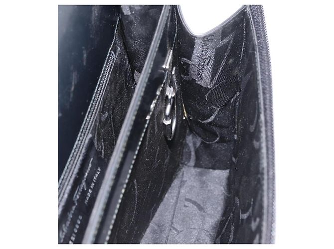 Borsa Salvatore Ferragamo Vernice 2way Gray Silver Auth ka6464A Marrone Argento - vista 26