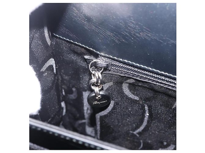 Borsa Salvatore Ferragamo Vernice 2way Gray Silver Auth ka6464A Marrone Argento - vista 27