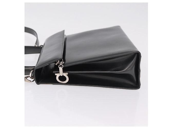 Borsa Salvatore Ferragamo Vernice 2way Gray Silver Auth ka6464A Marrone Argento - vista 4