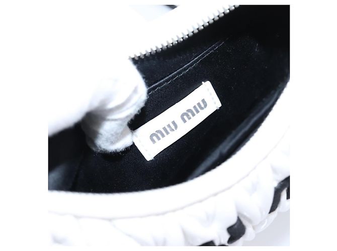 Sac à main Miu Miu en cuir 2way Blanc Argent Auth 167717SAM Argenté - vue 10