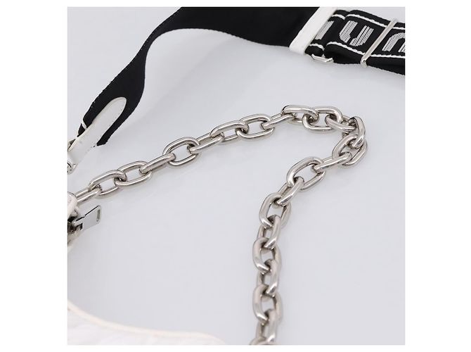 Sac à main Miu Miu en cuir 2way Blanc Argent Auth 167717SAM Argenté - vue 14
