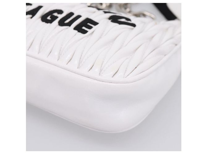 Sac à main Miu Miu en cuir 2way Blanc Argent Auth 167717SAM Argenté - vue 16