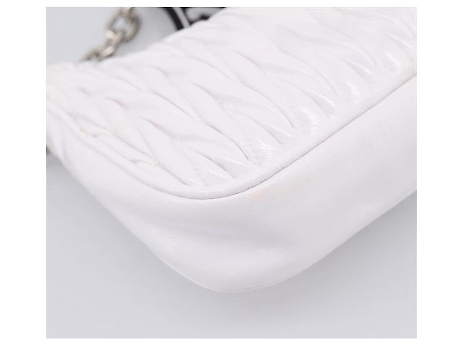 Sac à main Miu Miu en cuir 2way Blanc Argent Auth 167717SAM Argenté - vue 19