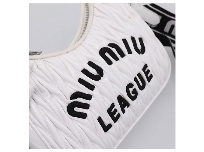 Sac à main Miu Miu en cuir 2way Blanc Argent Auth 167717SAM Argenté - vue 21
