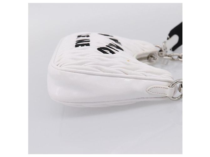 Sac à main Miu Miu en cuir 2way Blanc Argent Auth 167717SAM Argenté - vue 4
