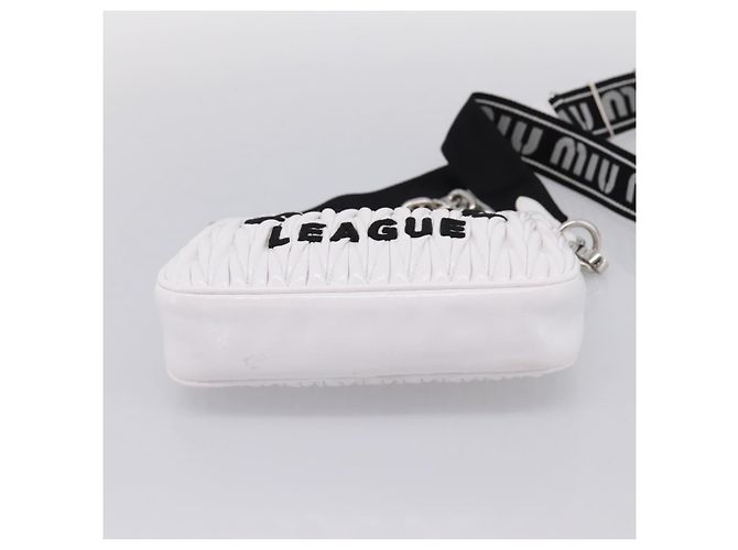Sac à main Miu Miu en cuir 2way Blanc Argent Auth 167717SAM Argenté - vue 5