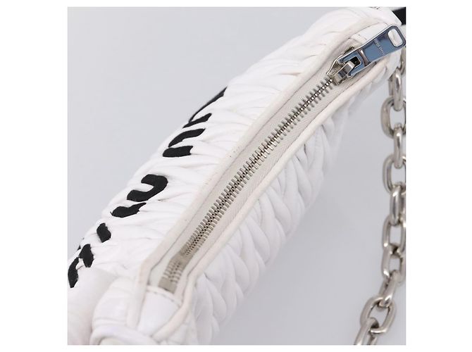 Sac à main Miu Miu en cuir 2way Blanc Argent Auth 167717SAM Argenté - vue 6
