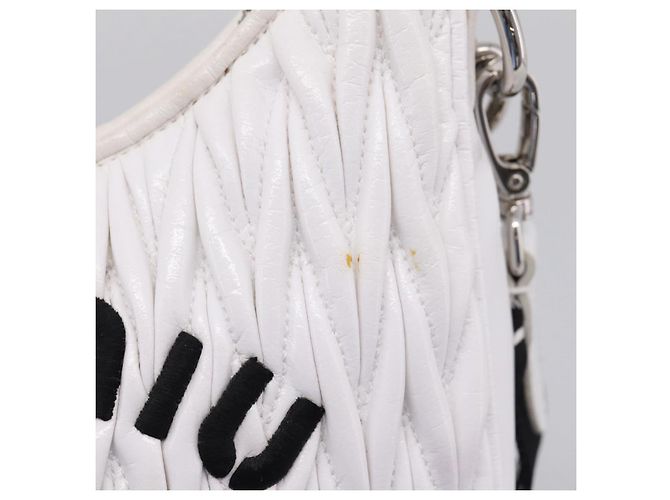 Sac à main Miu Miu en cuir 2way Blanc Argent Auth 167717SAM Argenté - vue 9