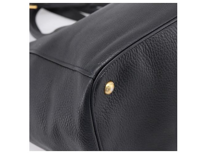 Bolso de mano PRADA de cuero 2way Negro Tono Dorado Auth 207702V - vista 10