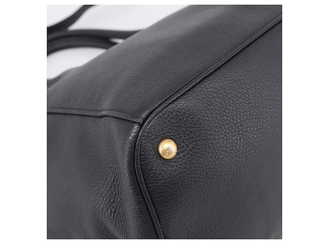 Bolso de mano PRADA de cuero 2way Negro Tono Dorado Auth 207702V - vista 16