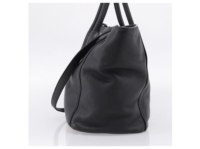 Bolso de mano PRADA de cuero 2way Negro Tono Dorado Auth 207702V - vista 4