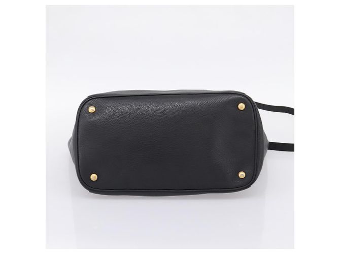 Bolso de mano PRADA de cuero 2way Negro Tono Dorado Auth 207702V - vista 5