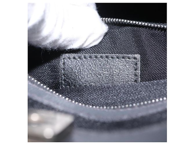 Sac à main FENDI Velor 2way Navy Silver Auth bs37478 Argenté Bleu Marine - vue 12