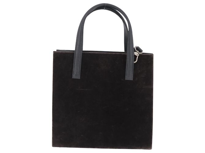 Sac à main FENDI Velor 2way Navy Silver Auth bs37478 Argenté Bleu Marine - vue 2
