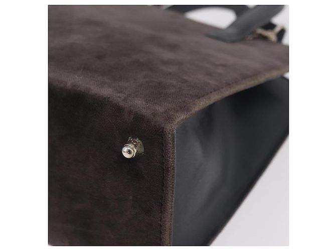 Sac à main FENDI Velor 2way Navy Silver Auth bs37478 Argenté Bleu Marine - vue 20
