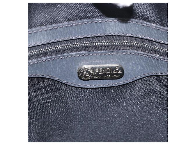 Sac à main FENDI Velor 2way Navy Silver Auth bs37478 Argenté Bleu Marine - vue 22