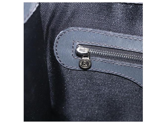 Sac à main FENDI Velor 2way Navy Silver Auth bs37478 Argenté Bleu Marine - vue 25
