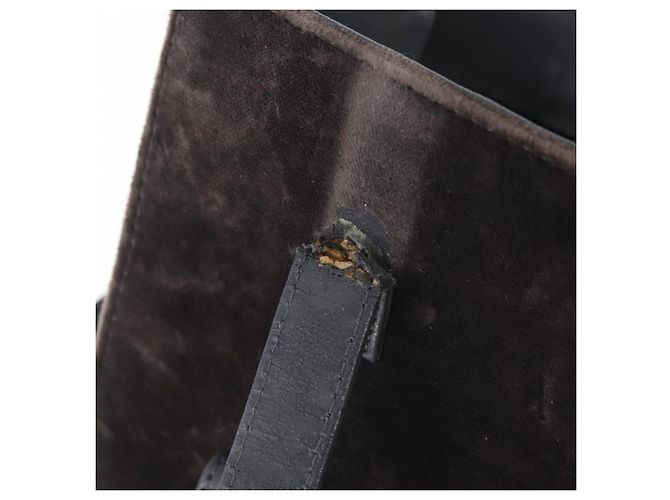 Sac à main FENDI Velor 2way Navy Silver Auth bs37478 Argenté Bleu Marine - vue 8