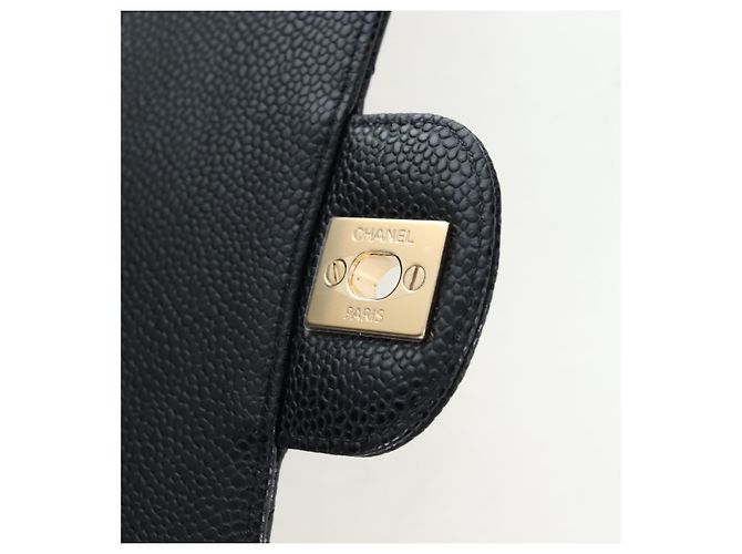 Borsa a tracolla CHANEL Chain Matelasse 25 Pelle Caviar Nero Oro CC Auth BA16029SV D'oro - vista 21
