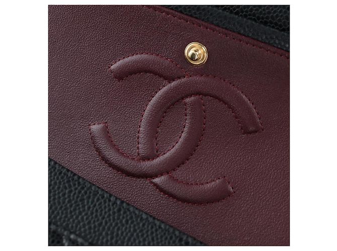 Borsa a tracolla CHANEL Chain Matelasse 25 Pelle Caviar Nero Oro CC Auth BA16029SV D'oro - vista 26